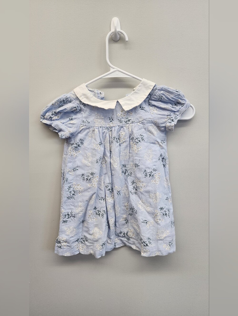 South Tao Girls Blue Floral Peter Pan Collar Dress Size 3T